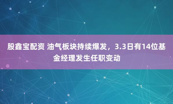 股鑫宝配资 油气板块持续爆发，3.3日有14位基金经理发生任职变动